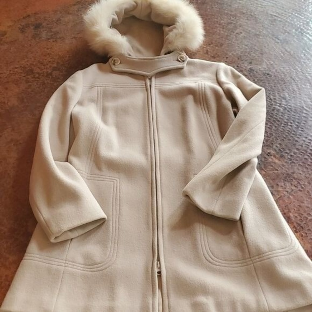 MACINTOSH New England Hooded Zippered Lined Heavy‎ Sz. M Winter Pea Coat - Picture 2 of 12